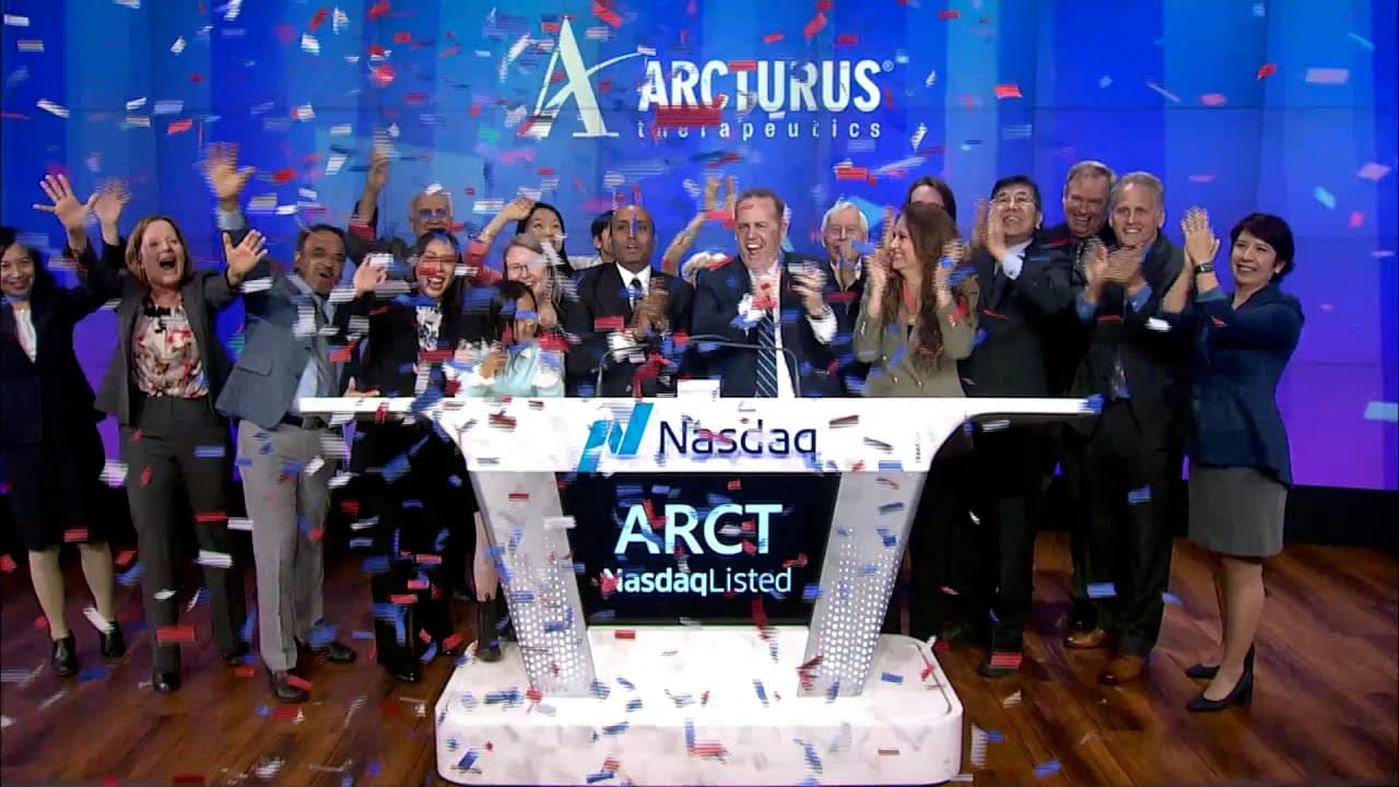 Arcturus × Nasdaq — A milestone closing-bell moment captured as a lasting asset for stakeholders, press, and social.